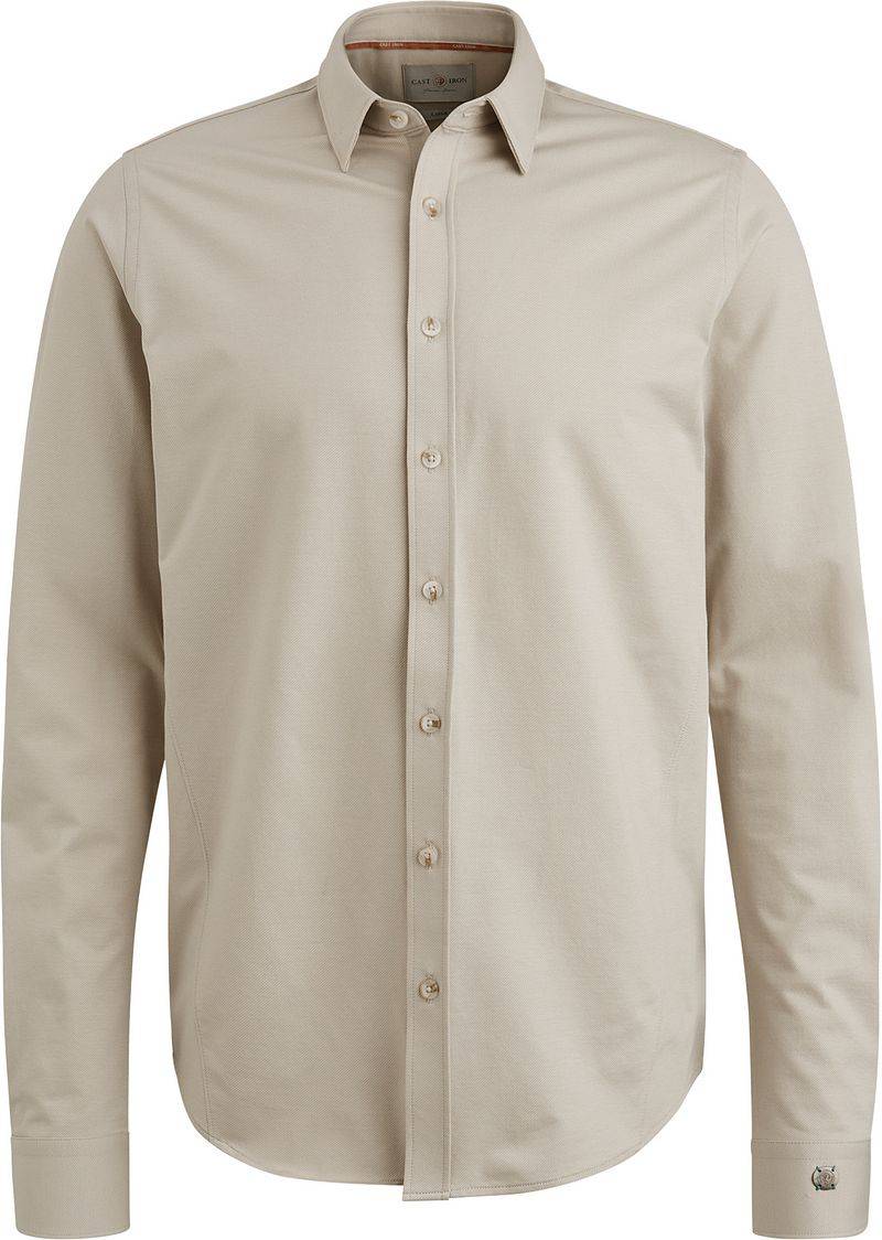 Cast Iron Hemd Twill Jersey Greige - Größe XXL von Cast Iron