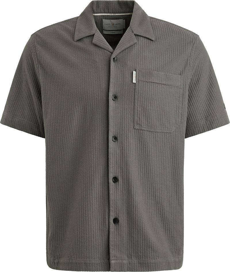 Cast Iron Kurzarm-Shirt Jersey Structure Taupe - Größe S von Cast Iron