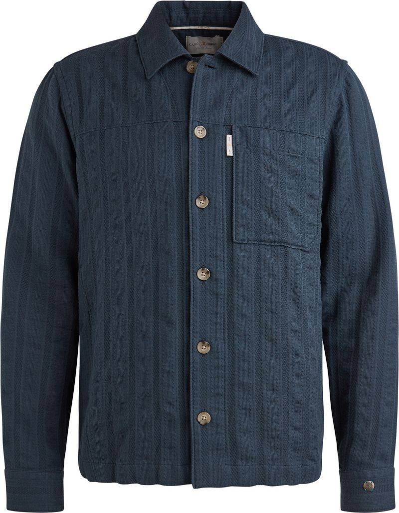 Cast Iron Overshirt Dobby Stripe Navy - Größe M von Cast Iron