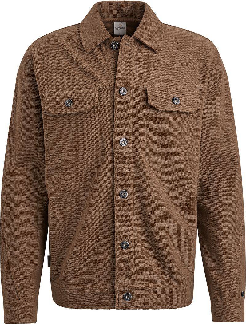 Cast Iron Overshirt Twill Jersey Braun - Größe L von Cast Iron