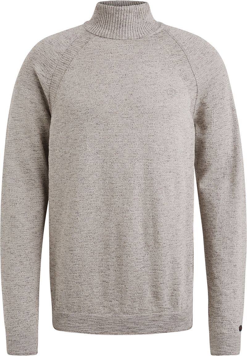 Cast Iron Rollkragenpullover Melange Grau - Größe L von Cast Iron