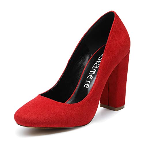 Castamere Damen Blockabsatz Klassisch Runde Zehe Pumps Fashion Trendige Basic Schuhe Hochzeit Abiball Büro High Heels 10CM Wildleder Rot Pump EU 37.5 Castamere Damen Blockabsatz Klassisch Runde Zehe Pumps Fashion Trendige Basic Schuhe Hochzeit Abiball Büro High Heels 10CM Wildleder Rot Pump EU 37.5 von Castamere