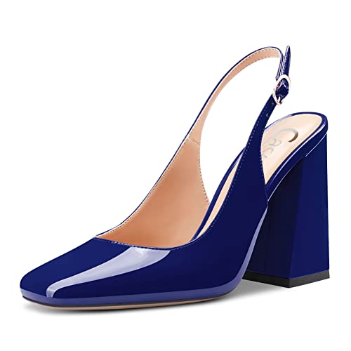 Castamere Damen Chunky Blockabsatz Hoher High Absatz Heel Eckige Zehenkappe Slingback Pumps Slip-on Clear Dress Sandalen 10 cm Heels Navy Blau 40 EU Castamere Damen Chunky Blockabsatz Hoher High Absatz Heel Eckige Zehenkappe Slingback Pumps Slip-on Clear Dress Sandalen 10 cm Heels Navy Blau 40 EU von Castamere