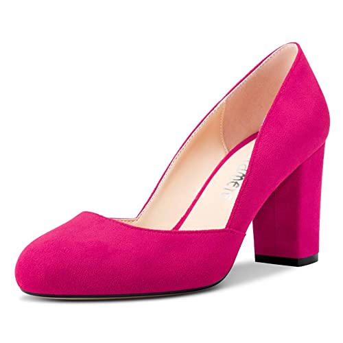 Castamere Damen Chunky Blockabsatz Hoher High Absatz Heel Runde Zehenkappe Pumps Slip-on Büroschuhe Party Dress 8.5 cm Heels Schuhe Magenta Rot 39 EU Castamere Damen Chunky Blockabsatz Hoher High Absatz Heel Runde Zehenkappe Pumps Slip-on Büroschuhe Party Dress 8.5 cm Heels Schuhe Magenta Rot 39 EU von Castamere