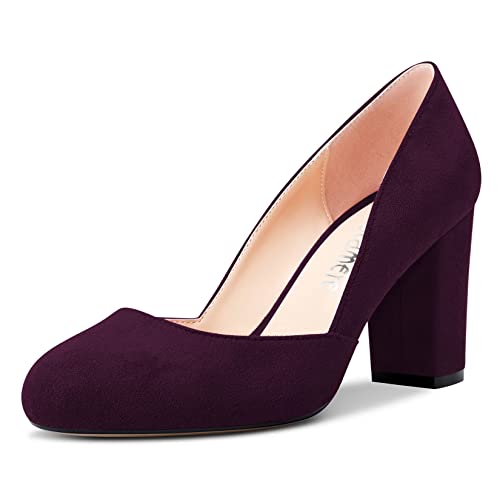 Castamere Damen Chunky Blockabsatz Hoher High Absatz Heel Runde Zehenkappe Pumps Slip-on Büroschuhe Party Dress 8.5 cm Heels Schuhe Violett A 39 EU Castamere Damen Chunky Blockabsatz Hoher High Absatz Heel Runde Zehenkappe Pumps Slip-on Büroschuhe Party Dress 8.5 cm Heels Schuhe Violett A 39 EU von Castamere