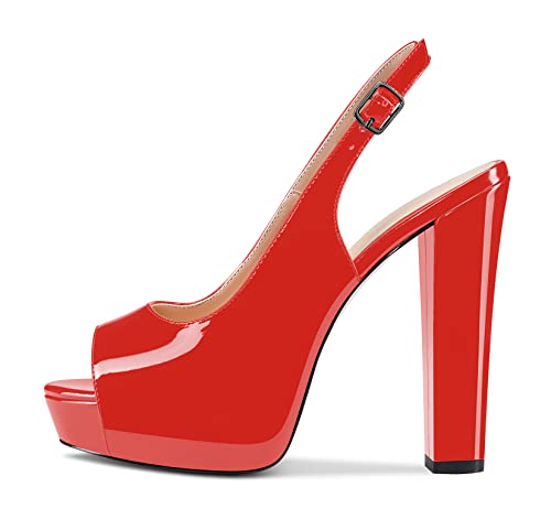 Castamere Damen Chunky Blockabsatz Hoher High Plateau Plattform Absatz Heel Peep Open Zehenkappe Sandalen Slingback Hochzeit Slip-on Pumps Clear Cute Dress Schuhe Rot Lackleder 35 EU Castamere Damen Chunky Blockabsatz Hoher High Plateau Plattform Absatz Heel Peep Open Zehenkappe Sandalen Slingback Hochzeit Slip-on Pumps Clear Cute Dress Schuhe Rot Lackleder 35 EU von Castamere