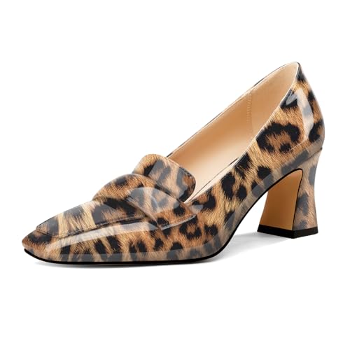 Castamere Damen Chunky Blockabsatz Mittlerem Absatz Heel Eckige Zehenkappe Pumps Slip-on Büroschuhe Dress Loafers Schuhe 7 cm Heels Leopardbraun 38 EU Castamere Damen Chunky Blockabsatz Mittlerem Absatz Heel Eckige Zehenkappe Pumps Slip-on Büroschuhe Dress Loafers Schuhe 7 cm Heels Leopardbraun 38 EU von Castamere