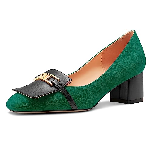 Castamere Damen Chunky Blockabsatz Mittlerem Absatz Heel Eckige Zehenkappe Slip-on Metall Kette Pumps Hochzeit Abschlussball Dress 5 cm Heels Tiefgrün 42 EU Castamere Damen Chunky Blockabsatz Mittlerem Absatz Heel Eckige Zehenkappe Slip-on Metall Kette Pumps Hochzeit Abschlussball Dress 5 cm Heels Tiefgrün 42 EU von Castamere