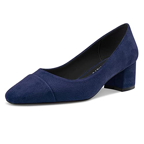 Castamere Damen Chunky Blockabsatz Mittlerem Absatz Heel Zehenkappe Slip-on Pumps Klassisch Dress 5 cm Heels Navy Blau 35 EU von Castamere