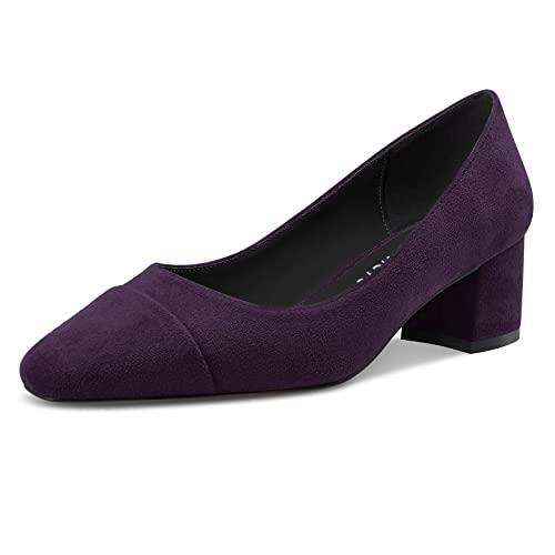 Castamere Damen Chunky Blockabsatz Mittlerem Absatz Heel Zehenkappe Slip-on Pumps Klassisch Dress 5 cm Heels Violett A 40 EU von Castamere