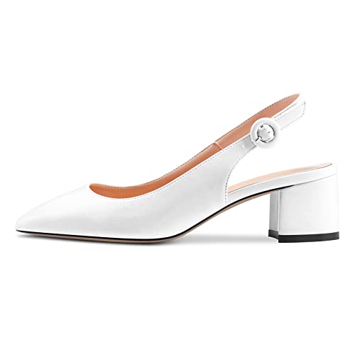 Castamere Damen Chunky Blockabsatz Niedrige Absatz Heel Spitze Zehenkappe Slingback Pumps Slip-on Klassisch Dress Büroschuhe 5 cm Heels Weiß Matt 42 EU Castamere Damen Chunky Blockabsatz Niedrige Absatz Heel Spitze Zehenkappe Slingback Pumps Slip-on Klassisch Dress Büroschuhe 5 cm Heels Weiß Matt 42 EU von Castamere