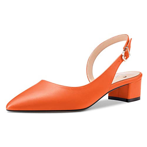 Castamere Damen Chunky Blockabsatz Niedrige Kitten Absatz Heel Spitze Zehenkappe Slingback Pumps Klassisch Cute Party Büroschuhe 3.5 cm Heels Orange 40 EU Castamere Damen Chunky Blockabsatz Niedrige Kitten Absatz Heel Spitze Zehenkappe Slingback Pumps Klassisch Cute Party Büroschuhe 3.5 cm Heels Orange 40 EU von Castamere
