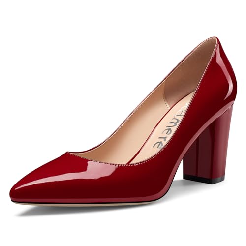 Castamere Damen Geschlossene Spitze Zehenkappe Hoher High Blockabsatz Absatz Heel Slip-on Dress Pumps Büroschuhe Lässig Schuhe 8 cm Heels Weinrot 42 EU Castamere Damen Geschlossene Spitze Zehenkappe Hoher High Blockabsatz Absatz Heel Slip-on Dress Pumps Büroschuhe Lässig Schuhe 8 cm Heels Weinrot 42 EU von Castamere