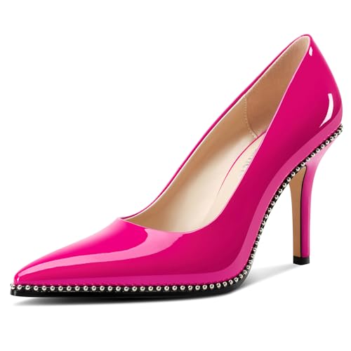 Castamere Damen Geschlossene Spitze Zehenkappe Slip-on Hoher High Stiletto Absatz Heel Pumps Lässig Silber Perlen Dress Schuhe 9 cm Heels Magenta 38 EU Castamere Damen Geschlossene Spitze Zehenkappe Slip-on Hoher High Stiletto Absatz Heel Pumps Lässig Silber Perlen Dress Schuhe 9 cm Heels Magenta 38 EU von Castamere
