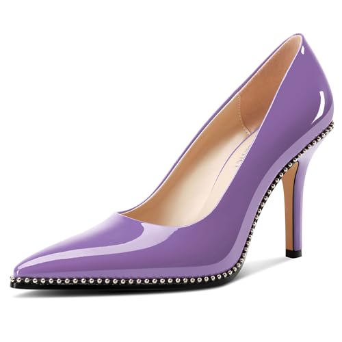Castamere Damen Geschlossene Spitze Zehenkappe Slip-on Hoher High Stiletto Absatz Heel Pumps Lässig Silber Perlen Dress Schuhe 9 cm Heels Violett 39 EU Castamere Damen Geschlossene Spitze Zehenkappe Slip-on Hoher High Stiletto Absatz Heel Pumps Lässig Silber Perlen Dress Schuhe 9 cm Heels Violett 39 EU von Castamere