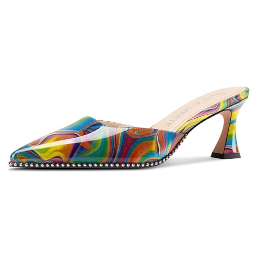 Castamere Damen Geschlossene Spitze Zehenkappe Slip-on Pantoletten Schuhe Kitten Absatz Heel Dress Party Lässig Pumps 6.5 cm Heels Buntes Graffiti 41 EU Castamere Damen Geschlossene Spitze Zehenkappe Slip-on Pantoletten Schuhe Kitten Absatz Heel Dress Party Lässig Pumps 6.5 cm Heels Buntes Graffiti 41 EU von Castamere