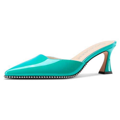 Castamere Damen Geschlossene Spitze Zehenkappe Slip-on Pantoletten Schuhe Kitten Absatz Heel Dress Party Lässig Pumps 6.5 cm Heels Cyanblau 42 EU Castamere Damen Geschlossene Spitze Zehenkappe Slip-on Pantoletten Schuhe Kitten Absatz Heel Dress Party Lässig Pumps 6.5 cm Heels Cyanblau 42 EU von Castamere