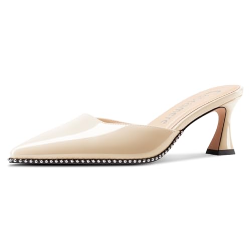 Castamere Damen Geschlossene Spitze Zehenkappe Slip-on Pantoletten Schuhe Kitten Absatz Heel Dress Party Lässig Pumps 6.5 cm Heels Hautfarben 43 EU Castamere Damen Geschlossene Spitze Zehenkappe Slip-on Pantoletten Schuhe Kitten Absatz Heel Dress Party Lässig Pumps 6.5 cm Heels Hautfarben 43 EU von Castamere