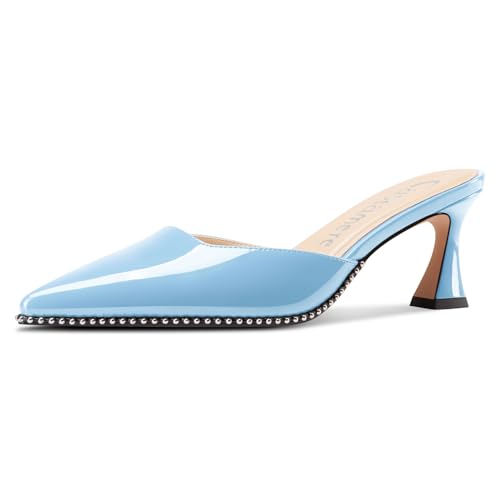 Castamere Damen Geschlossene Spitze Zehenkappe Slip-on Pantoletten Schuhe Kitten Absatz Heel Dress Party Lässig Pumps 6.5 cm Heels Himmelblau 42 EU Castamere Damen Geschlossene Spitze Zehenkappe Slip-on Pantoletten Schuhe Kitten Absatz Heel Dress Party Lässig Pumps 6.5 cm Heels Himmelblau 42 EU von Castamere