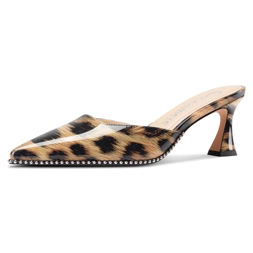 Castamere Damen Geschlossene Spitze Zehenkappe Slip-on Pantoletten Schuhe Kitten Absatz Heel Dress Party Lässig Pumps 6.5 cm Heels Leopardbraun 41 EU Castamere Damen Geschlossene Spitze Zehenkappe Slip-on Pantoletten Schuhe Kitten Absatz Heel Dress Party Lässig Pumps 6.5 cm Heels Leopardbraun 41 EU von Castamere