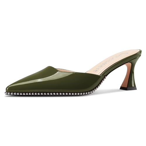 Castamere Damen Geschlossene Spitze Zehenkappe Slip-on Pantoletten Schuhe Kitten Absatz Heel Dress Party Lässig Pumps 6.5 cm Heels Olivgrün 41 EU Castamere Damen Geschlossene Spitze Zehenkappe Slip-on Pantoletten Schuhe Kitten Absatz Heel Dress Party Lässig Pumps 6.5 cm Heels Olivgrün 41 EU von Castamere