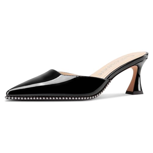 Castamere Damen Geschlossene Spitze Zehenkappe Slip-on Pantoletten Schuhe Kitten Absatz Heel Dress Party Lässig Pumps 6.5 cm Heels Schwarz 38 EU Castamere Damen Geschlossene Spitze Zehenkappe Slip-on Pantoletten Schuhe Kitten Absatz Heel Dress Party Lässig Pumps 6.5 cm Heels Schwarz 38 EU von Castamere