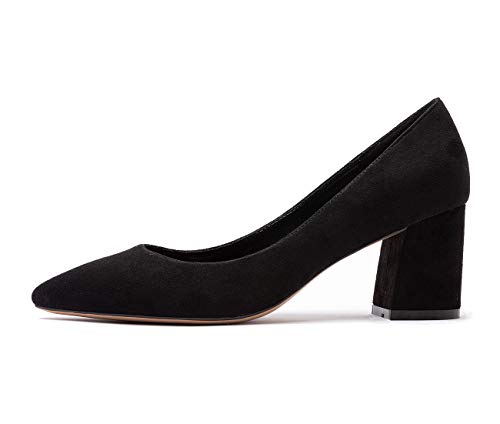Castamere Damen High Heels Lederfutter Spitzen Zehen Blockabsatz Pumps 6CM Schwarz Wildleder Schuhe EU 37.5 Castamere Damen High Heels Lederfutter Spitzen Zehen Blockabsatz Pumps 6CM Schwarz Wildleder Schuhe EU 37.5 von Castamere