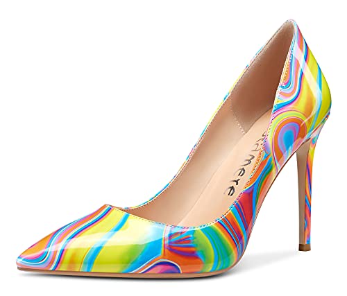Castamere Damen High Heels Pumps Mode Stilettos 10CM Mehrfarbig Regenbogen Schuhe EU 39 von Castamere