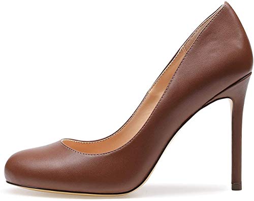 Castamere Damen High Heels Runde Zehen Elegant Partie Pumps Stilettos 10CM PU Braun Schuhe EU 37 Castamere Damen High Heels Runde Zehen Elegant Partie Pumps Stilettos 10CM PU Braun Schuhe EU 37 von Castamere