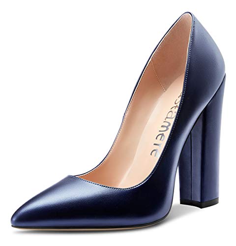 Castamere Damen High Heels Spitzen Blockabsatz Pumps 12CM Heel Shoes Blau Navy Pu Schuhe EU 38 Castamere Damen High Heels Spitzen Blockabsatz Pumps 12CM Heel Shoes Blau Navy Pu Schuhe EU 38 von Castamere