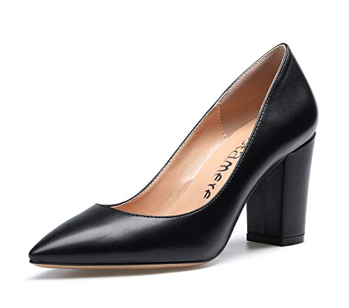 Castamere Damen High Heels Spitzen Blockabsatz Pumps 8CM PU Schwarz Schuhe EU 43 Castamere Damen High Heels Spitzen Blockabsatz Pumps 8CM PU Schwarz Schuhe EU 43 von Castamere