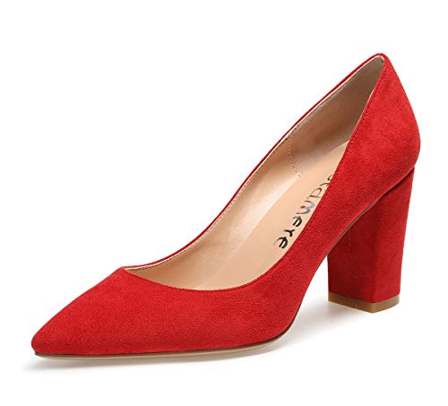 Castamere Damen High Heels Spitzen Blockabsatz Pumps 8CM Wildleder Rot Schuhe EU 39.5 Castamere Damen High Heels Spitzen Blockabsatz Pumps 8CM Wildleder Rot Schuhe EU 39.5 von Castamere