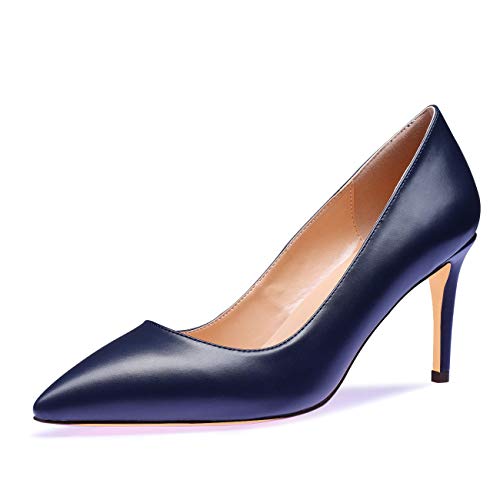 Castamere Damen High Heels Spitzen Pumps 8.5CM Stiletto Heels Blau Navy Pu Schuhe EU 39 von Castamere