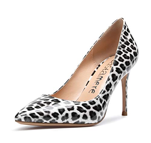 Castamere Damen High Heels Spitzen Pumps 8.5CM Stiletto Heels Lackleder Leopard Schuhe EU 38 von Castamere