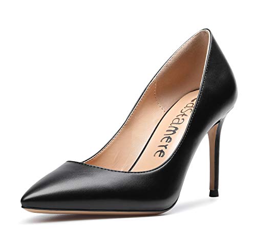 Castamere Damen High Heels Spitzen Pumps 8.5CM Stiletto Heels PU Schwarz Schuhe EU 39 von Castamere