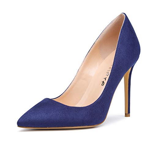Castamere Damen High Heels Spitzen Stiletto Pumps 10CM Blau Wildleder Schuhe EU 36.5 von Castamere
