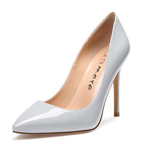 Castamere Damen High Heels Spitzen Stiletto Pumps 10CM Lackleder Grau Schuhe EU 44.5 von Castamere