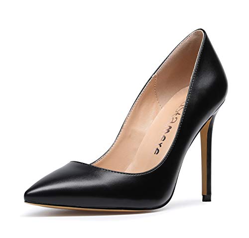 Castamere Damen High Heels Spitzen Stiletto Pumps 10CM PU Schwarz Schuhe EU 37.5 von Castamere