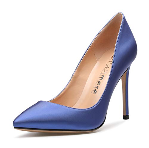 Castamere Damen High Heels Spitzen Stiletto Pumps 10CM Satin Blau Schuhe EU 41 von Castamere