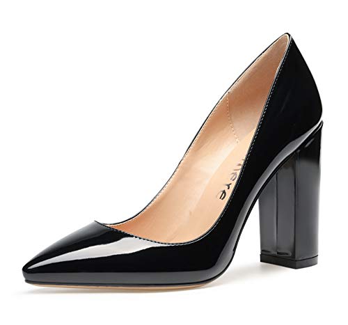 Castamere Damen High Heels Spitzen Zehen Blockabsatz Pumps 10CM Lackleder Schwarz Schuhe EU 38 Castamere Damen High Heels Spitzen Zehen Blockabsatz Pumps 10CM Lackleder Schwarz Schuhe EU 38 von Castamere