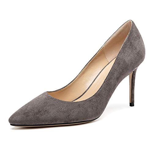 Castamere Damen High Heels Spitzen Zehen Mode Stilettos Slip-On Pumps 8.5CM Grau Wildleder Schuhe EU 41 Castamere Damen High Heels Spitzen Zehen Mode Stilettos Slip-On Pumps 8.5CM Grau Wildleder Schuhe EU 41 von Castamere