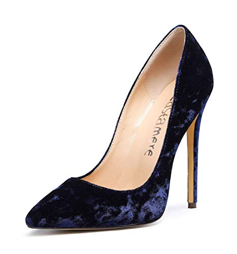 Castamere Damen High Heels Spitzen Zehen Stilettos Slip on Pumps 12CM Blau Samt Schuhe EU 40.5 Castamere Damen High Heels Spitzen Zehen Stilettos Slip on Pumps 12CM Blau Samt Schuhe EU 40.5 von Castamere