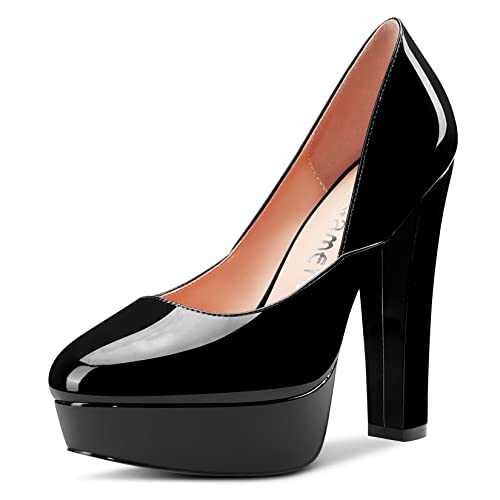 Castamere Damen Hoher High Absatz Heel Chunky Blockabsatz Plateau Plattform Runde Zehenkappe Slip-on Pumps Klassisch Cute Dress 13 cm Heels Schuhe Schwarz 38 EU Castamere Damen Hoher High Absatz Heel Chunky Blockabsatz Plateau Plattform Runde Zehenkappe Slip-on Pumps Klassisch Cute Dress 13 cm Heels Schuhe Schwarz 38 EU von Castamere