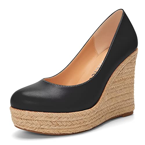 Castamere Damen Hoher High Absatz Heel Keilabsatz Plateau Plattform Runde Zehenkappe Pumps Slip-on Klassisch Cute Büroschuhe Schuhe Schwarz 45 EU Castamere Damen Hoher High Absatz Heel Keilabsatz Plateau Plattform Runde Zehenkappe Pumps Slip-on Klassisch Cute Büroschuhe Schuhe Schwarz 45 EU von Castamere
