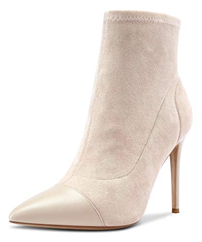Castamere Damen Klassisch Strecken Stiefeletten Stilettos Hoch Heel 10CM Heels Beige Nackt Wildleder Schuhe EU 40.5 von Castamere