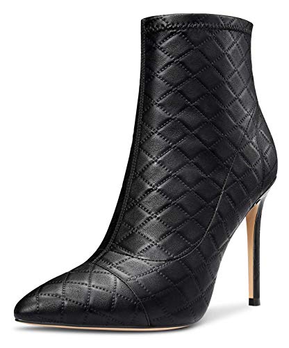 Castamere Damen Klassisch Strecken Stiefeletten Stilettos Hoch Heel 10CM Heels Schwarz Pu Schuhe EU 41 von Castamere