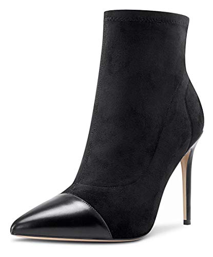 Castamere Damen Klassisch Strecken Stiefeletten Stilettos Hoch Heel 10CM Heels Schwarz Wildleder Schuhe EU 38 von Castamere