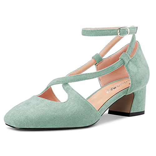 Castamere Damen Mittlerem Chunky Blockabsatz Absatz Heel Eckige Zehenkappe Kreuzriemen Pumps Party Cute Schuhe Hellgrün Wildleder 40 EU Castamere Damen Mittlerem Chunky Blockabsatz Absatz Heel Eckige Zehenkappe Kreuzriemen Pumps Party Cute Schuhe Hellgrün Wildleder 40 EU von Castamere
