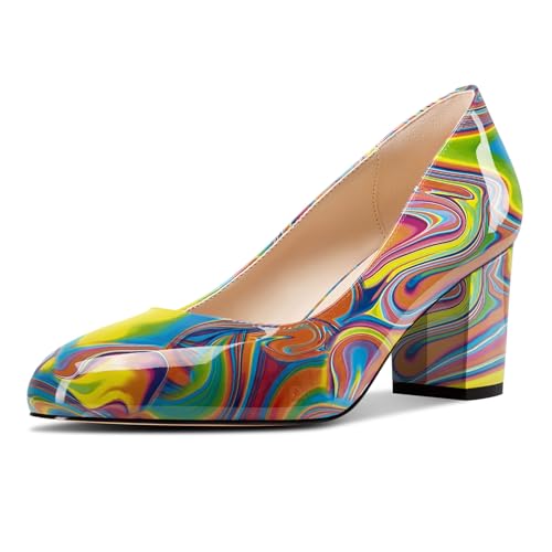 Castamere Damen Mittlerem Chunky Blockabsatz Absatz Heel Runde Zehenkappe Klassisch Pumps Slip-on Dress Lässig Schuhe 6.5 cm Heels Buntes Graffiti 43 EU Castamere Damen Mittlerem Chunky Blockabsatz Absatz Heel Runde Zehenkappe Klassisch Pumps Slip-on Dress Lässig Schuhe 6.5 cm Heels Buntes Graffiti 43 EU von Castamere