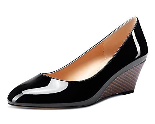 Castamere Damen Mode Keilabsatz High Heels Mittel Heel Pumps Schwarz Lackleder Schuhe EU 39 Castamere Damen Mode Keilabsatz High Heels Mittel Heel Pumps Schwarz Lackleder Schuhe EU 39 von Castamere